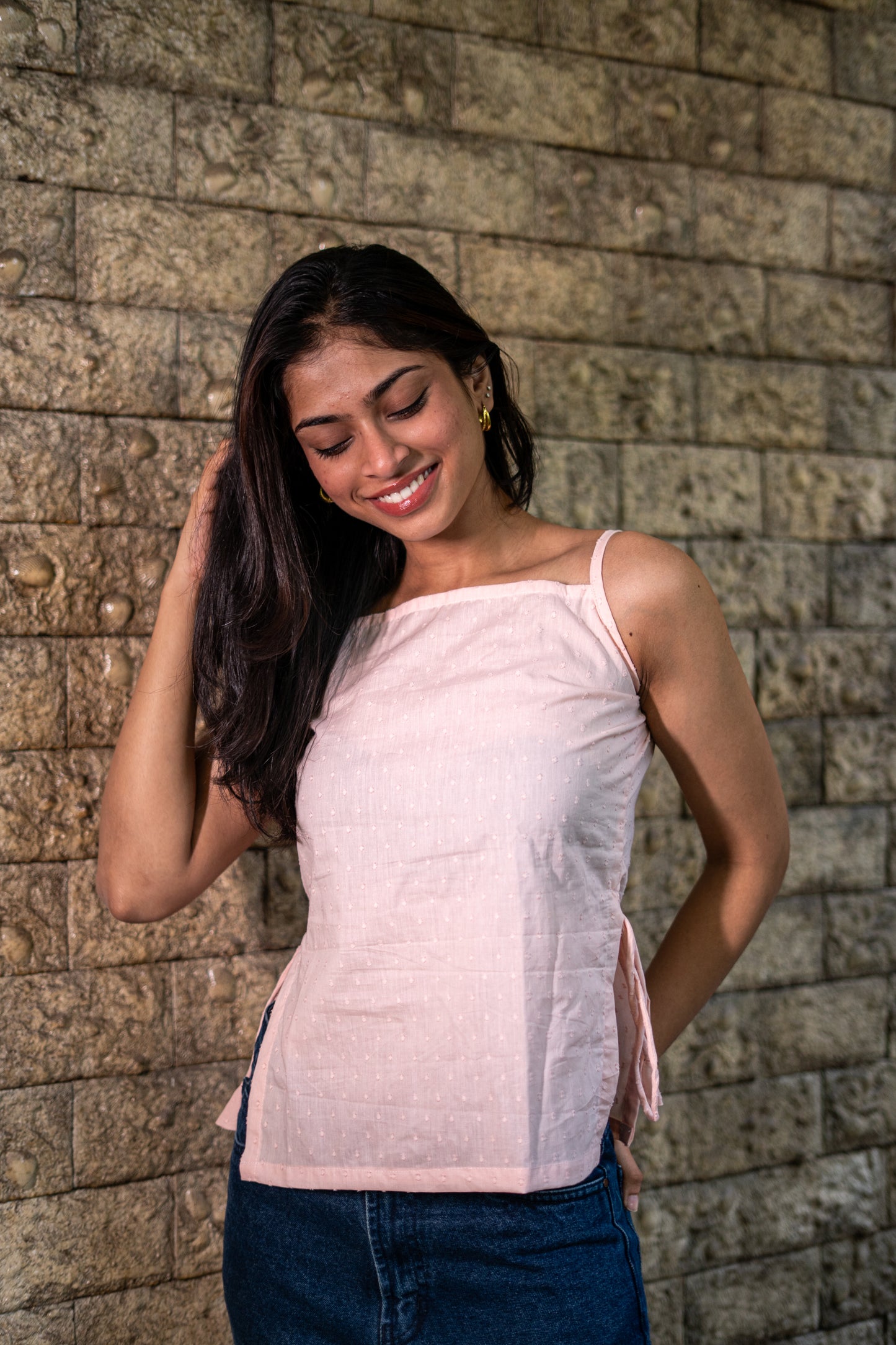 Peach Bow Top