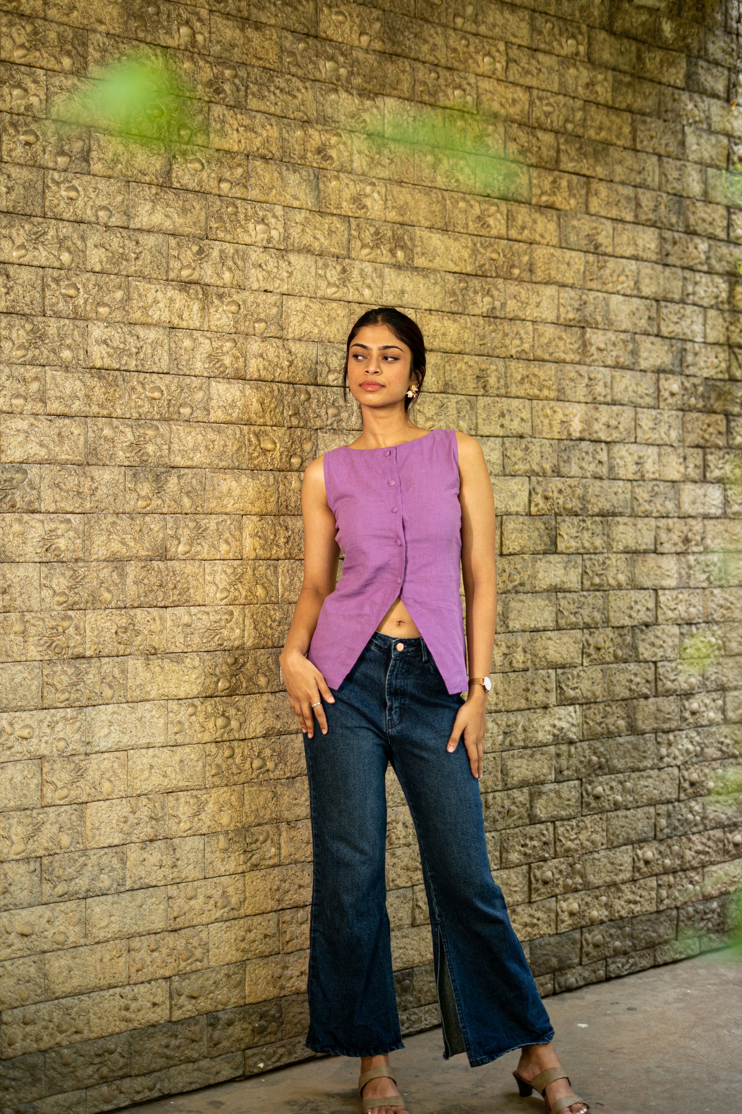 Lavender Lace-Up Top
