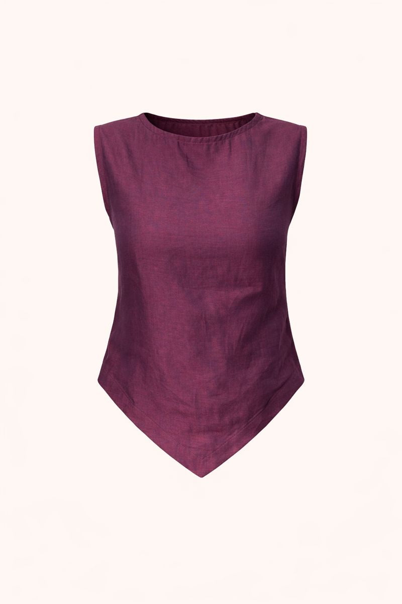 Maroon Burgundy V Snatched Top