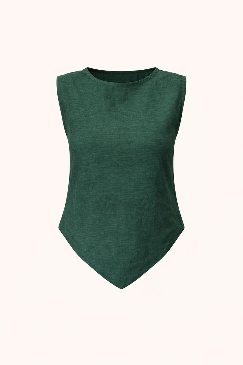 Forest Green V Snatched Top