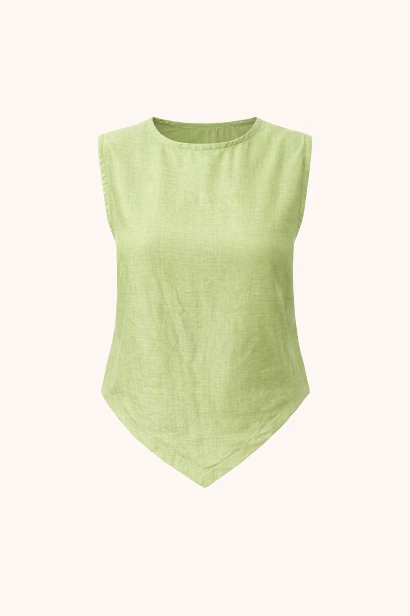 Pale Green V Snatched Top