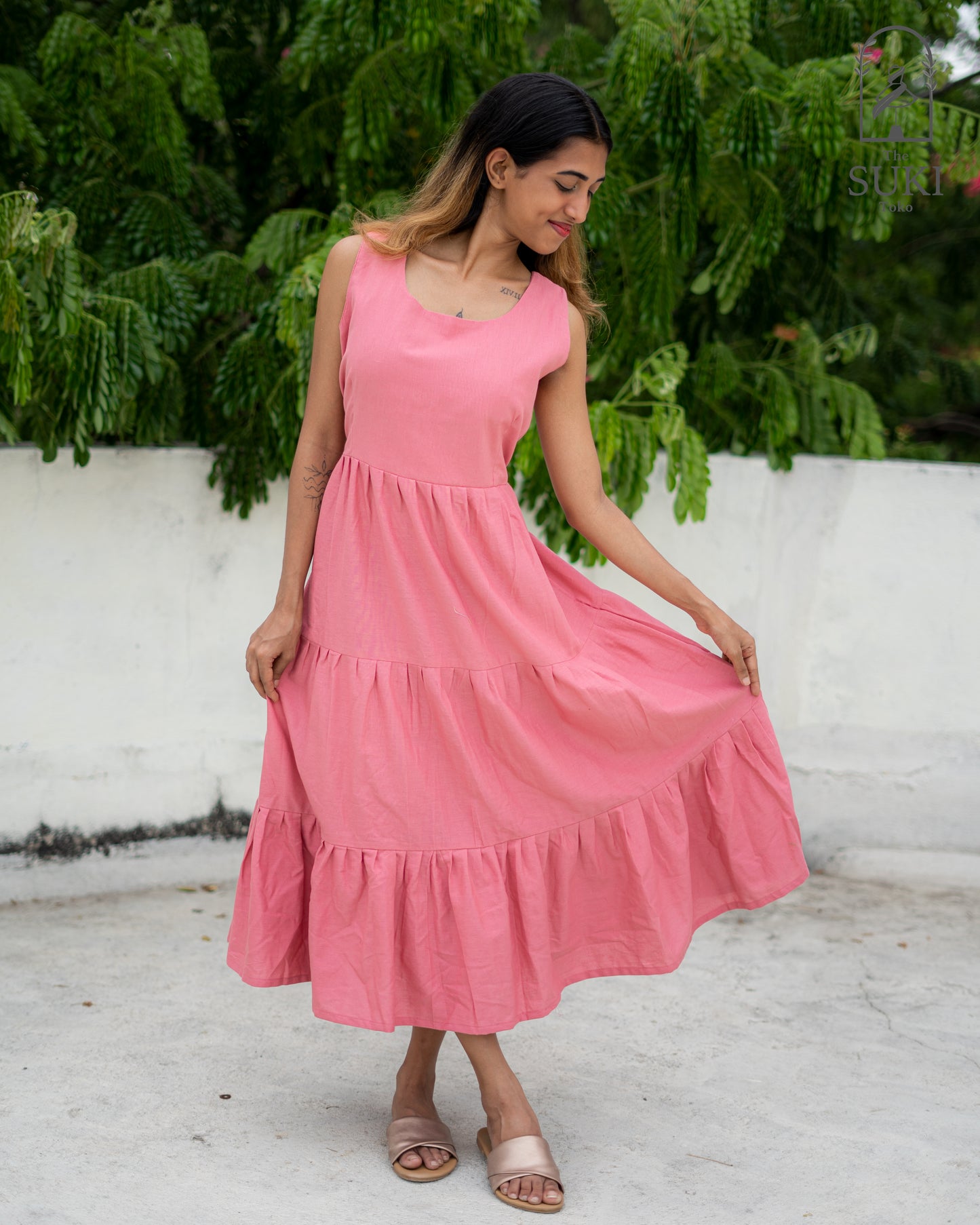 Blush Ruffle Tier Dress