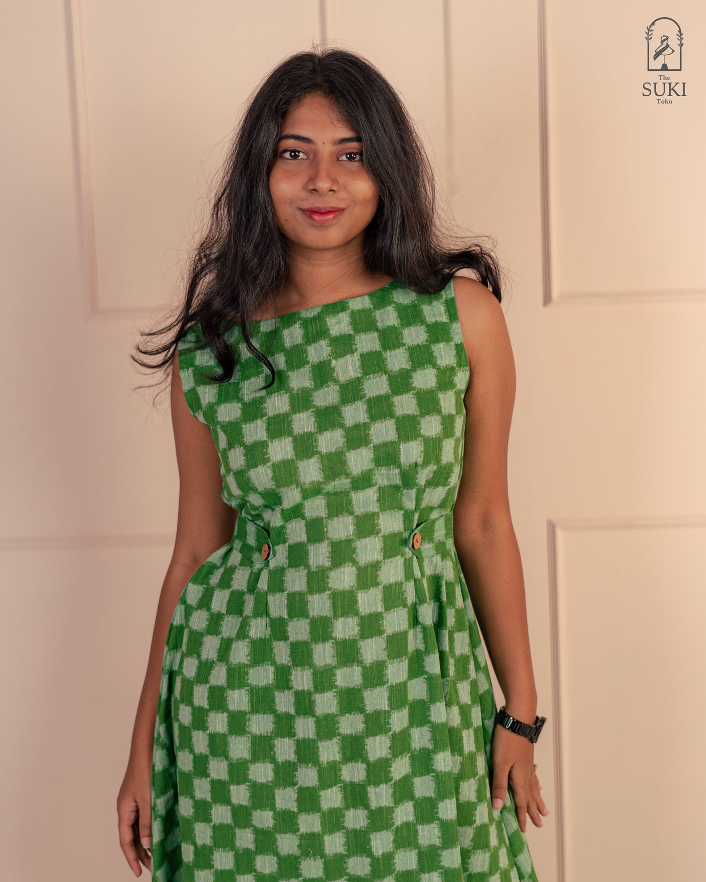 Jade Check Dress