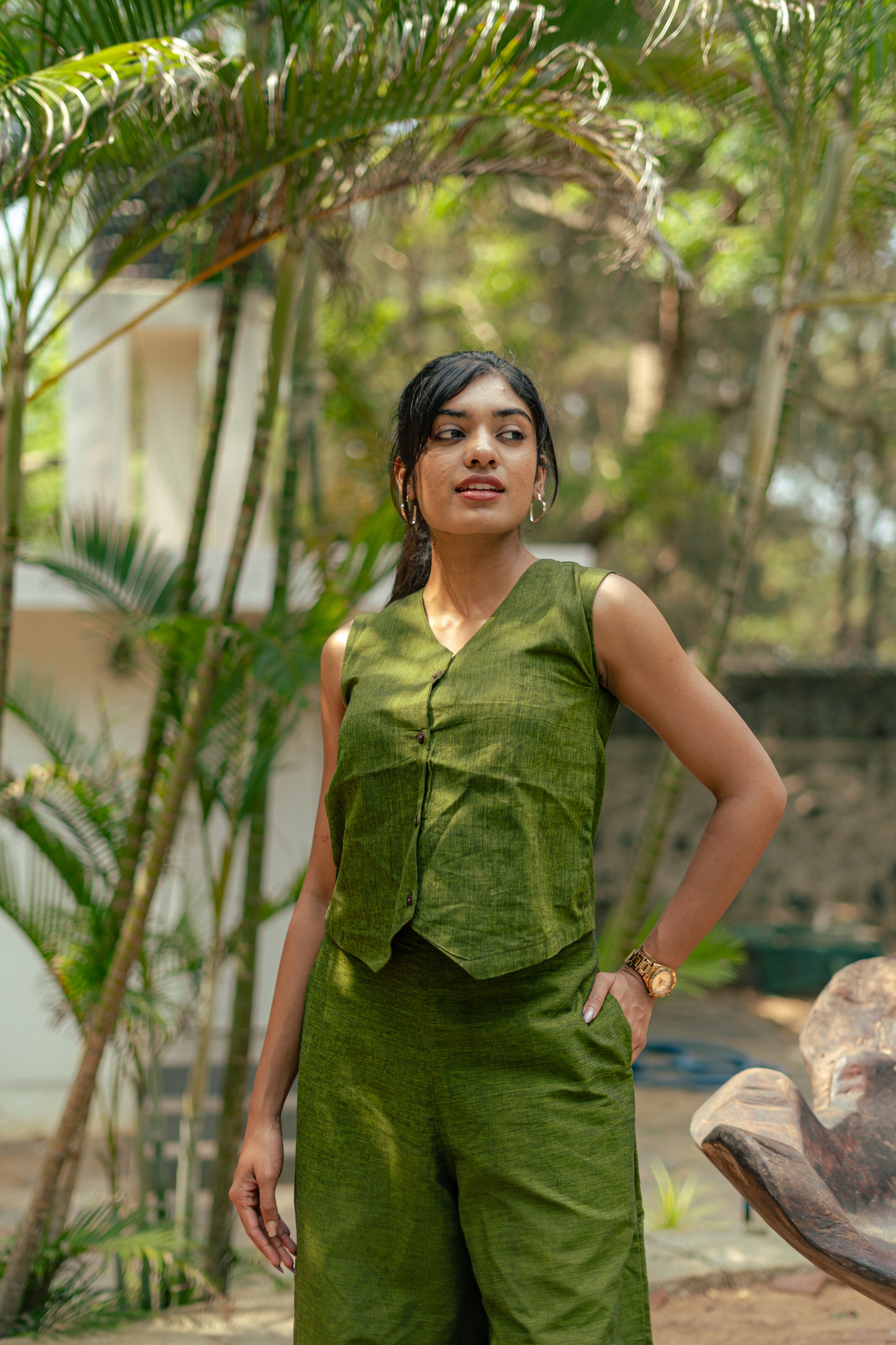 Olive Waistcoat Co-ords