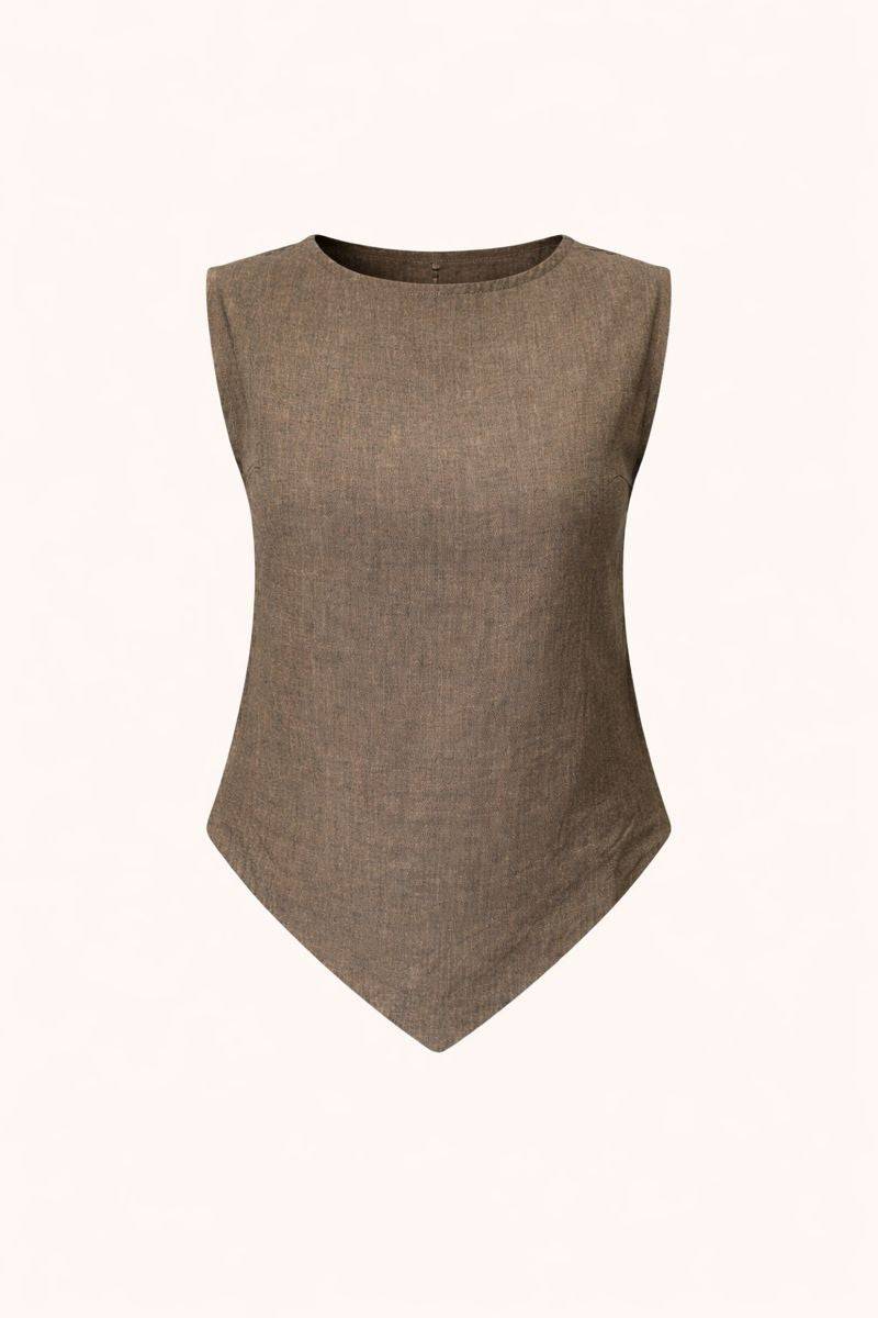 Pebble Brown V Snatched Top