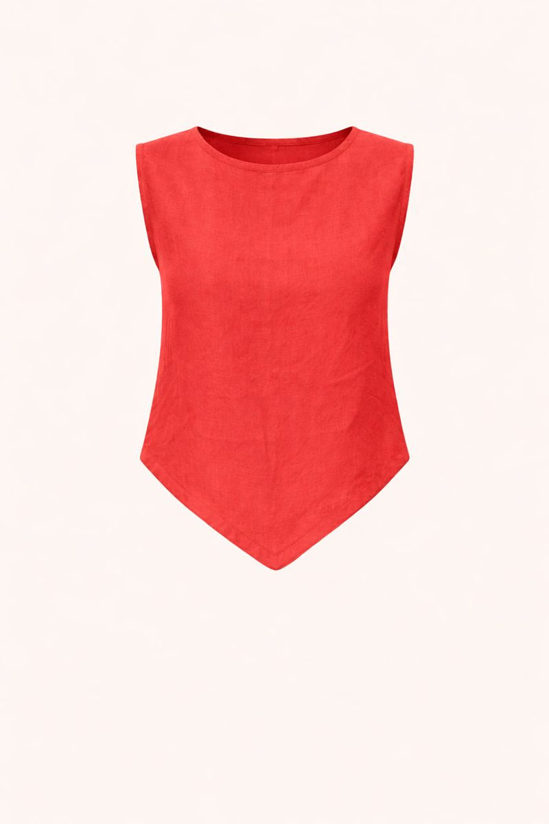 Orange V Snatched Top