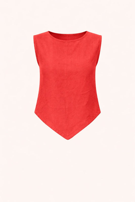 Orange V Snatched Top