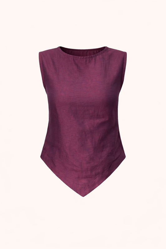 Maroon Burgundy V Snatched Top