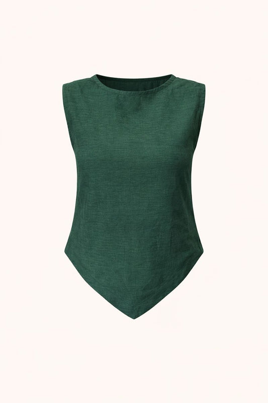 Forest Green V Snatched Top