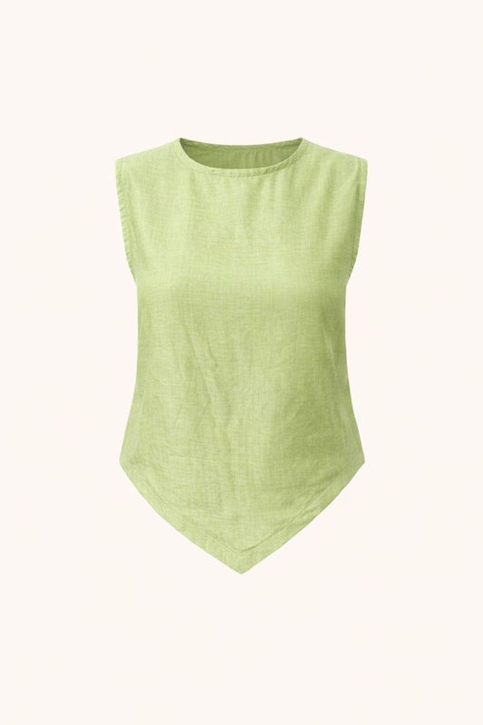 Pale Green V Snatched Top