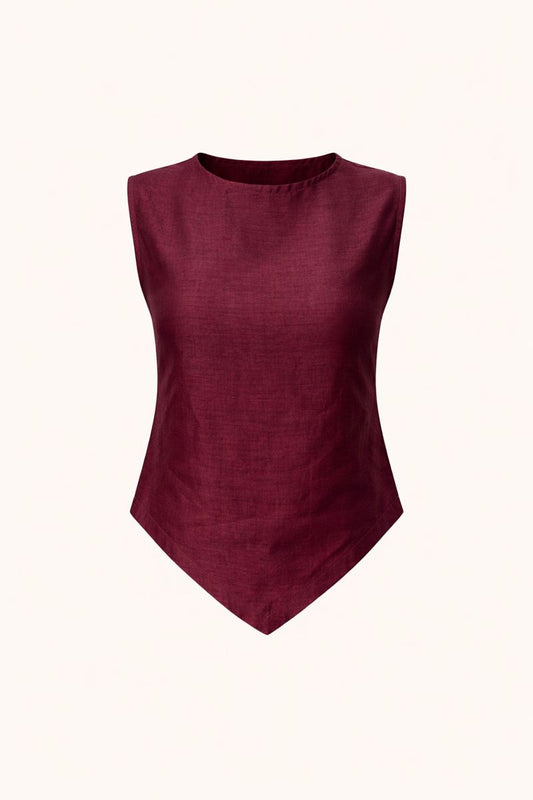Maroon brown V Snatched top