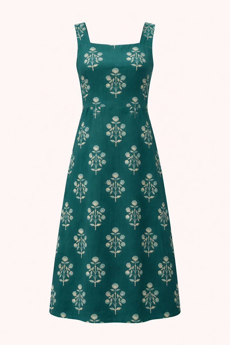 Teal Floral Dress
