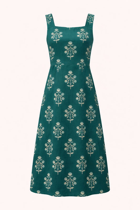 Teal Floral Dress