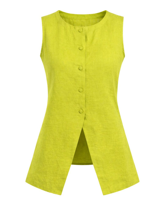 Limon Green Lace-up Top